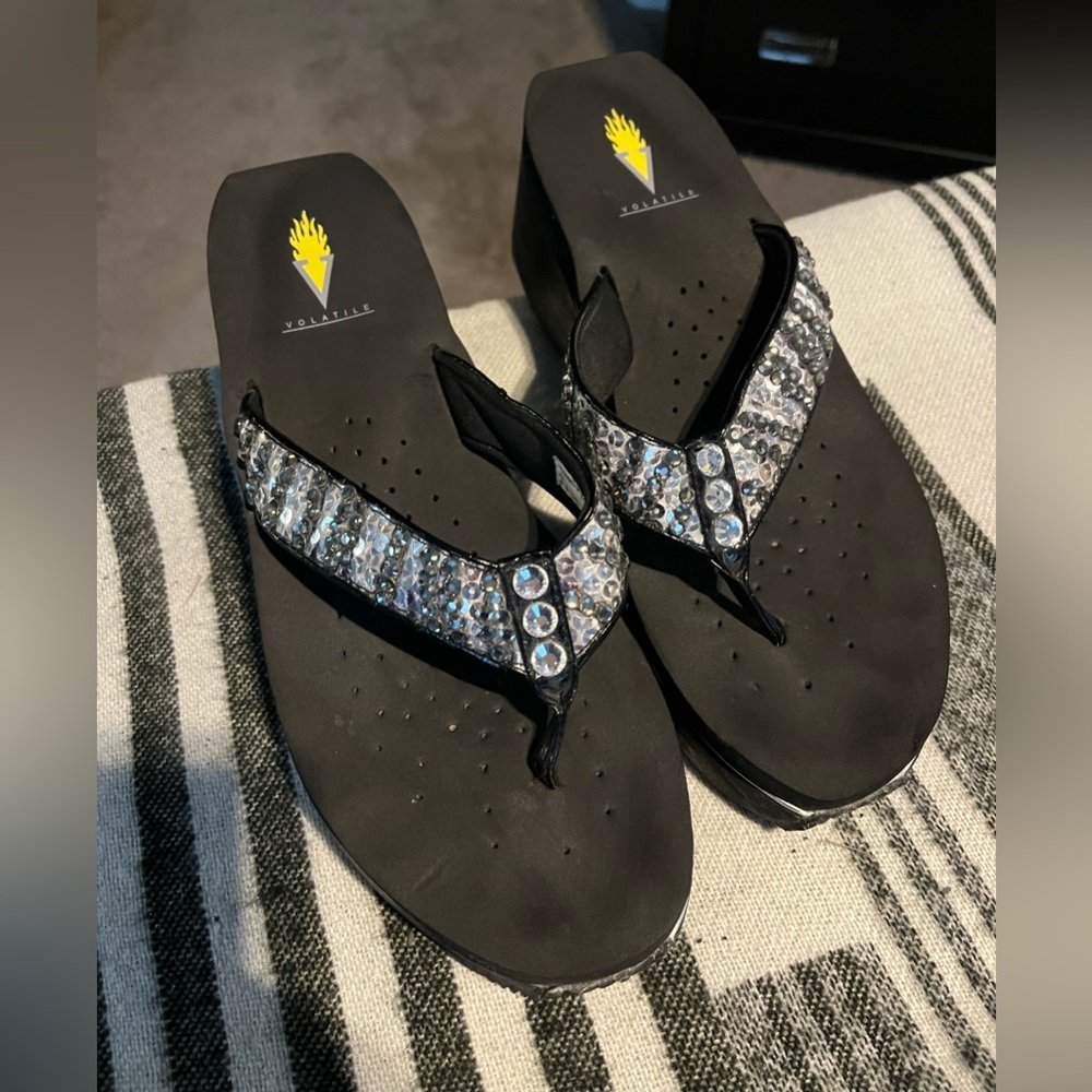 Volatile Wedges Size 10 With Added Swarovski Crys… - image 1